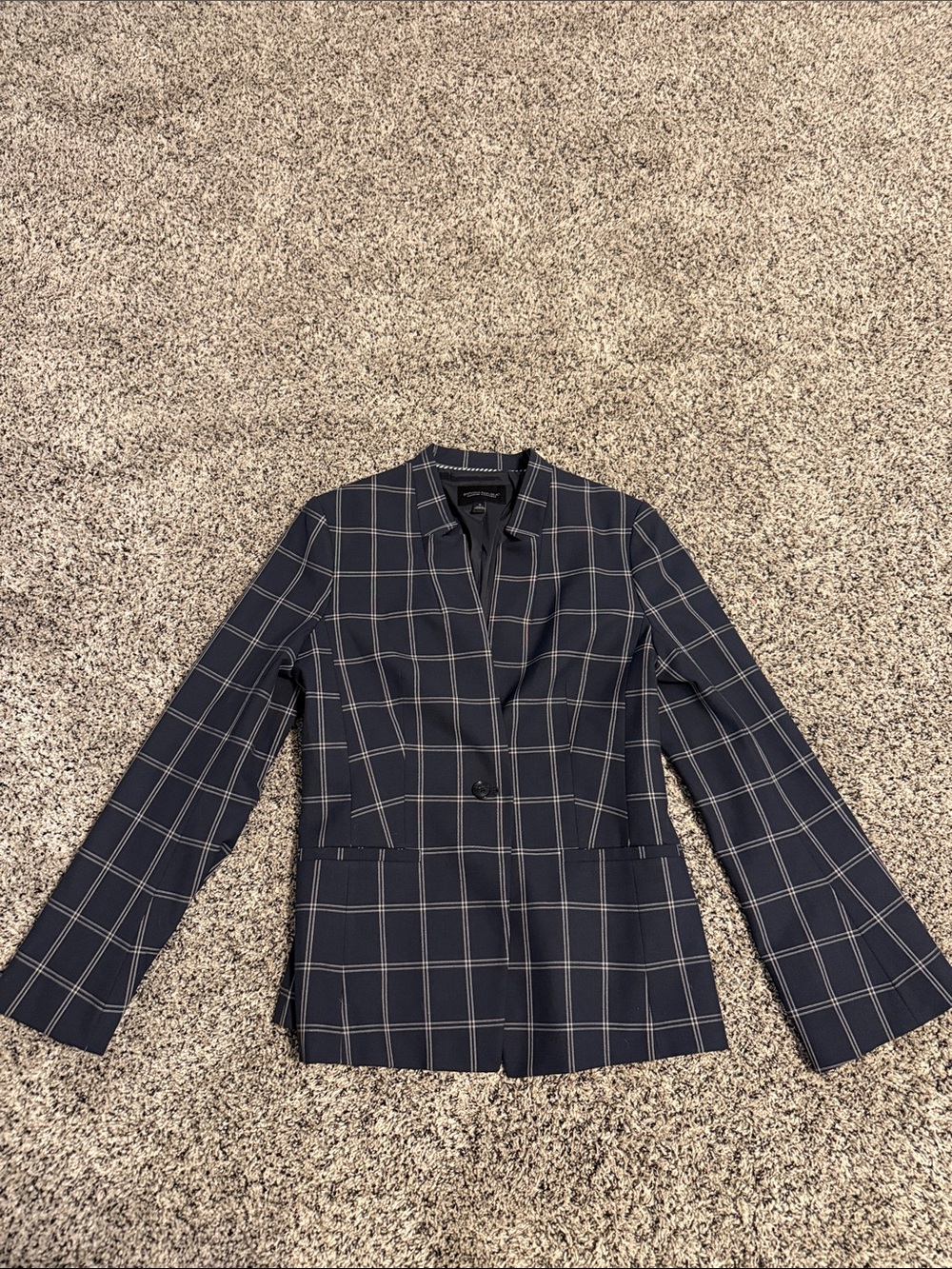 Banana Republic Navy Windowpane Blazer